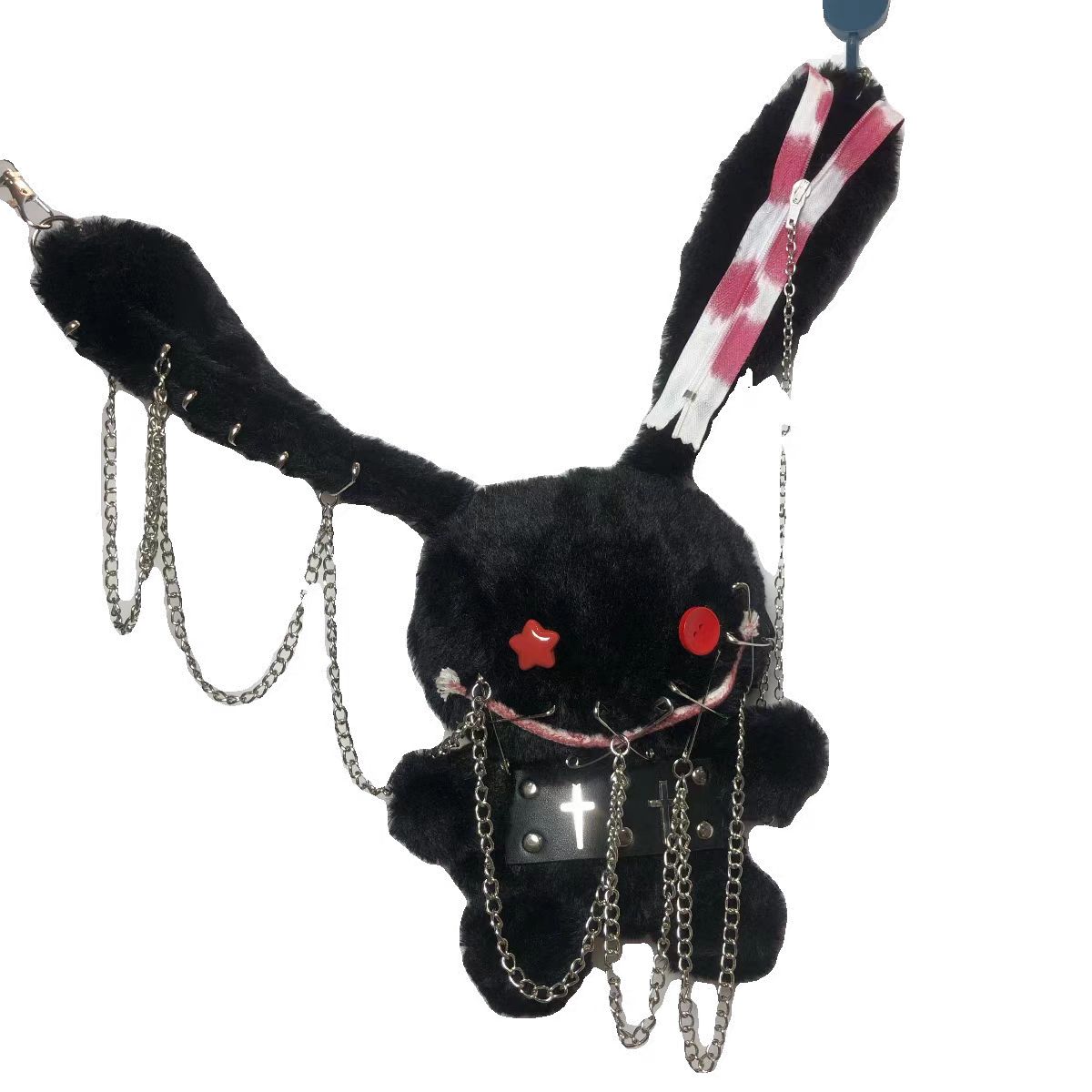 Original Hell Gothic Bunny Lolita Crossbody Backpack Handmade Spider Unique Personality Doll Plush Y2K Hottie Zipper Portable