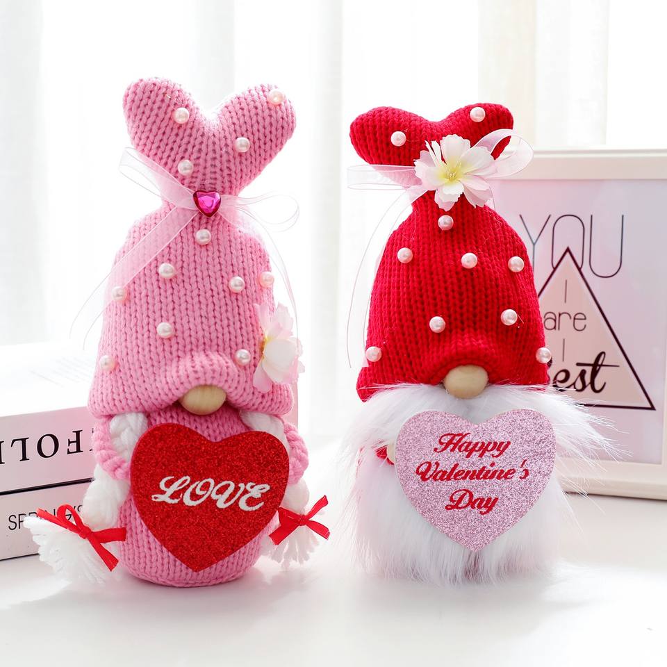 1PC Homo Sapiens Decorative Knitting Plush Doll Heartless Old Faceless Dwarfism Gnome for Cross-Border Valentine's Day Supplies